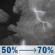 Tonight: A chance of showers and thunderstorms before 1am, then showers and thunderstorms likely. Mostly cloudy, with a low around 72. South southeast wind 5 to 10 mph. Chance of precipitation is 70%. New rainfall amounts between three quarters and one inch possible. Tonight: Chance Showers And Thunderstorms