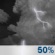 Friday Night: A chance of showers and thunderstorms before 1am, then showers and thunderstorms likely. Mostly cloudy, with a low around 73. South southeast wind 5 to 10 mph. Chance of precipitation is 50%. Friday Night: Chance Showers And Thunderstorms